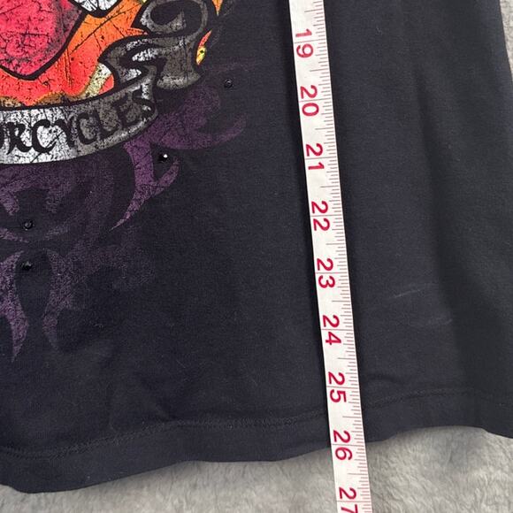 Vintage Women's Harley-Davidson Sleeveless Tee Shirt Black Front/Back Logo SZ L - Picture 5 of 9